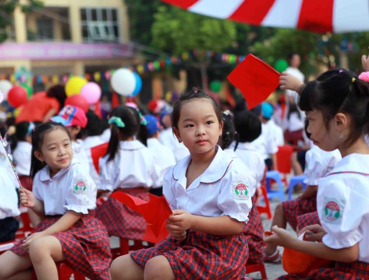 Học sinh dự lễ khai giảng. Ảnh minh hoạ